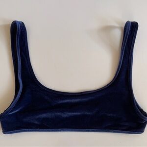 Triangl Camille Deep Blue Velvet bikini Top Size M